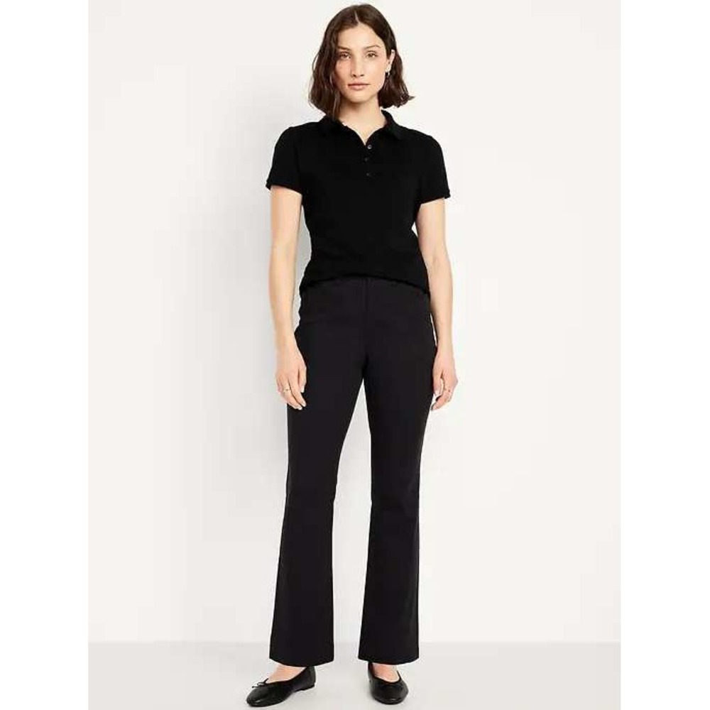 Old Navy NWT Womens High-Waisted Uniform Boot-Cut Pants Black Jack Size 6